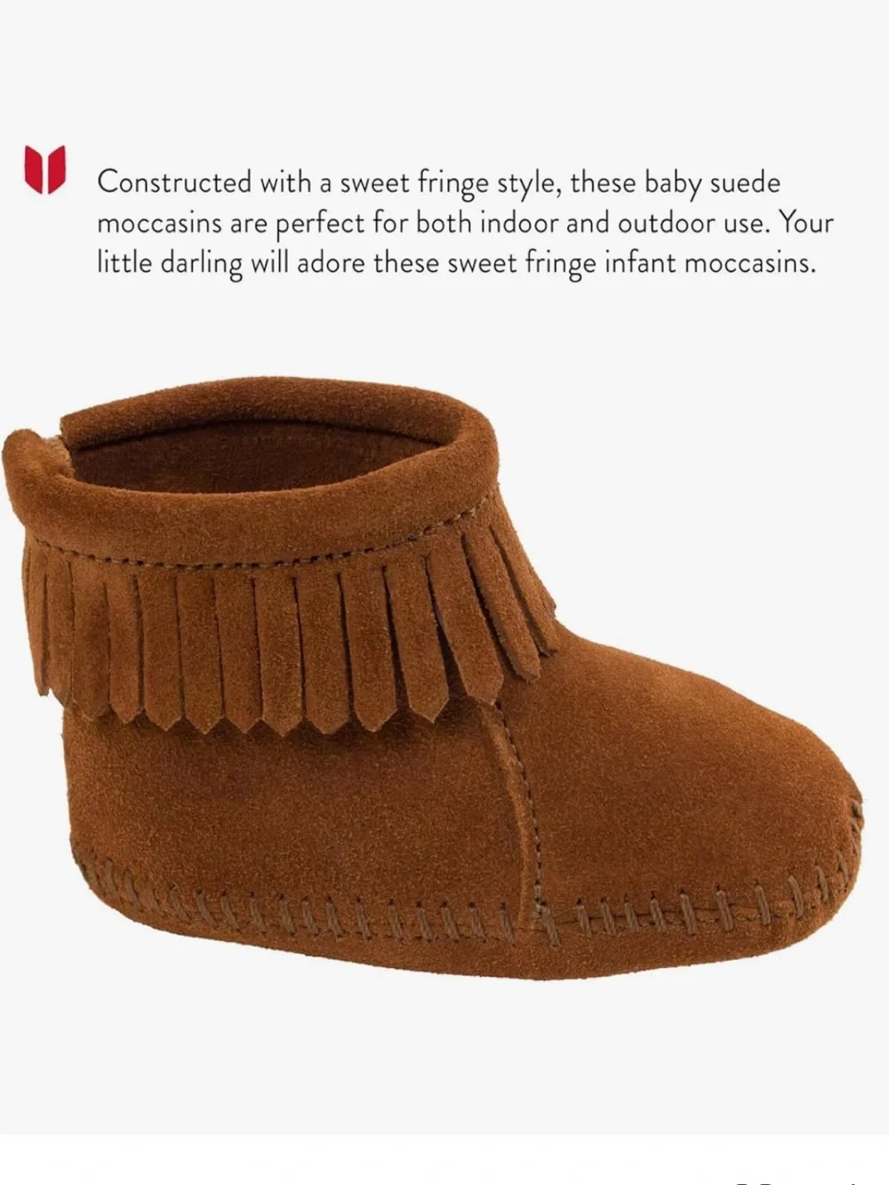 NWOB Minnetonka Back Flap Bootie | Baby Size 6 | Brown